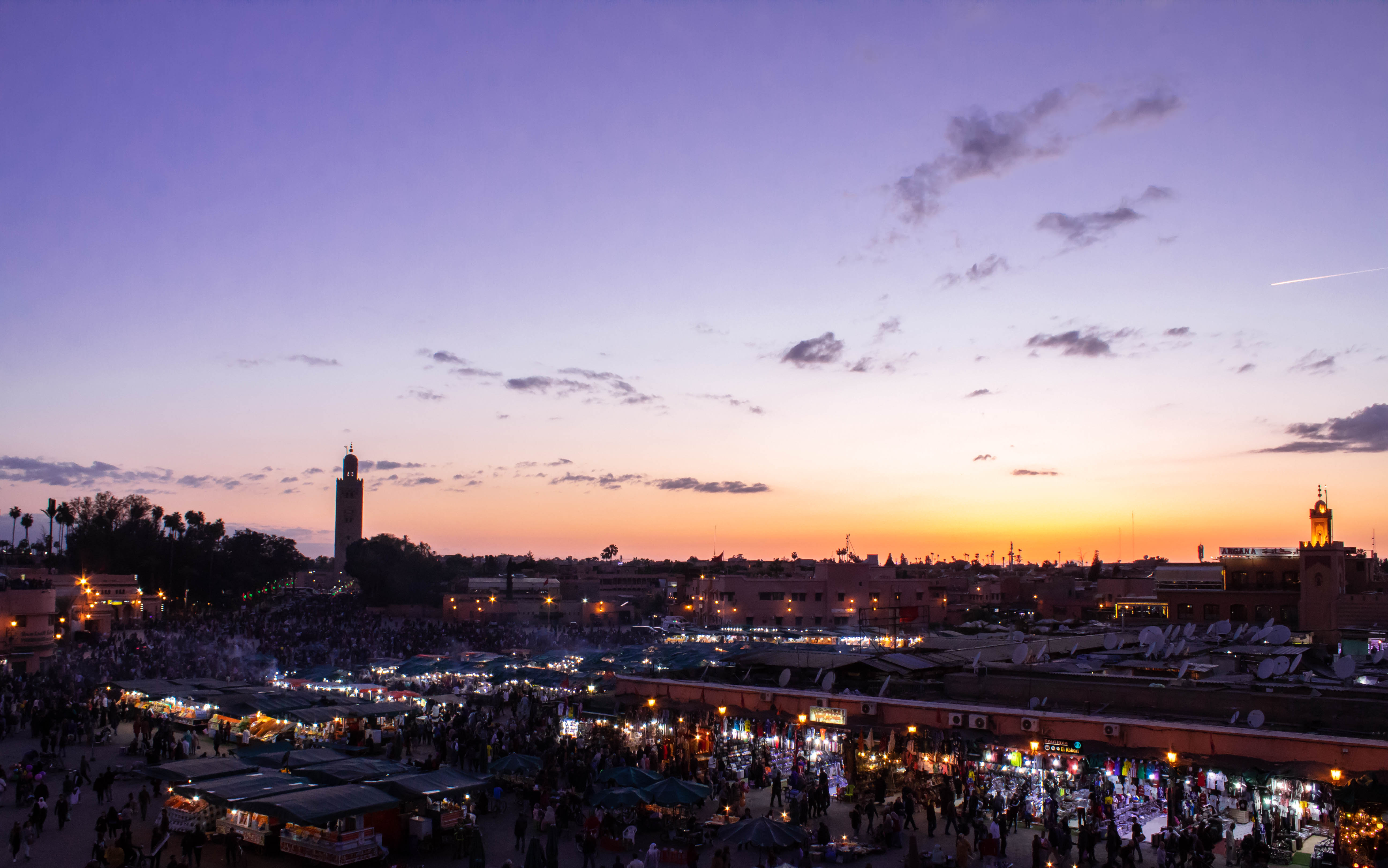 Atardecer en la plaza Jemma el Fna