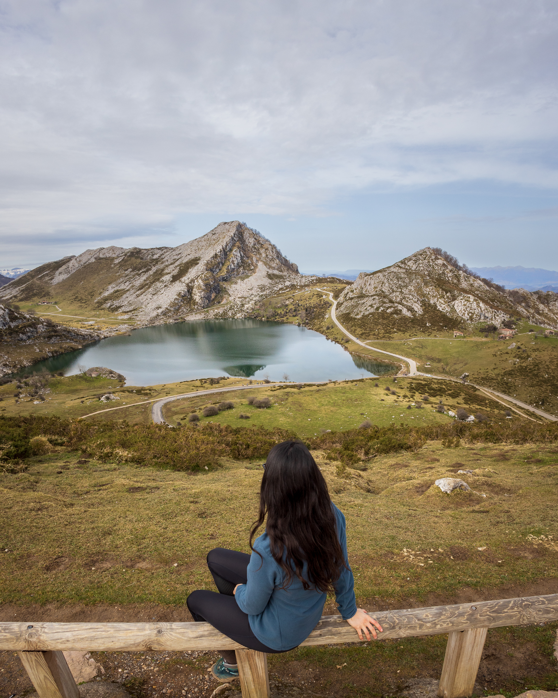 Vistas del lago Enol en Asturias