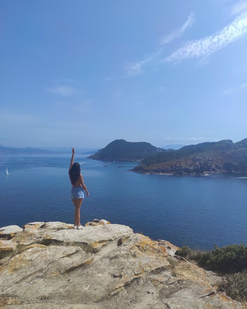 Vistas desde el faro da Porta en Galicia
