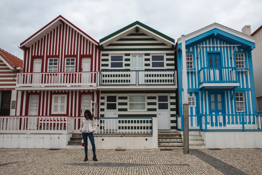 Casas de colores en Costa Nova